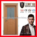 Turkey market MDF laminated doors with stained glass